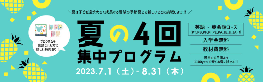 2023夏の4回集中プログラム